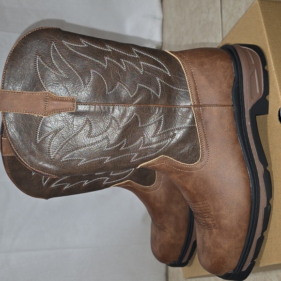 Men's steel toed workboots Two-Tone Leather Western NWT 11.5 - Picture 5 of 13